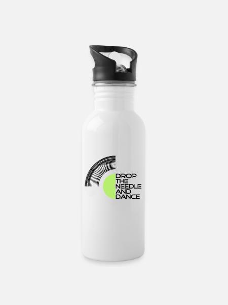 Vinyl - Water bottle with straw - white