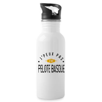 Je peux pas j'ai PELOTE BASQUE - Gourde avec paille intégrée - blanc - Droite