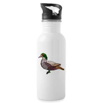 Duck Geometric Bird - Water bottle with straw - white - Right