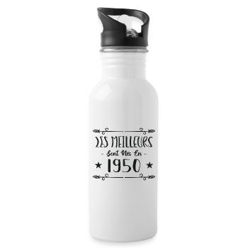 Les meilleurs sont nés en 1950 - Gourde avec paille intégrée - blanc - Droite