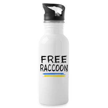 UKRAINE Waschbär-meme oblast Ukrainer Kherson - Trinkflasche mit integriertem Trinkhalm - Weiß - Rechts