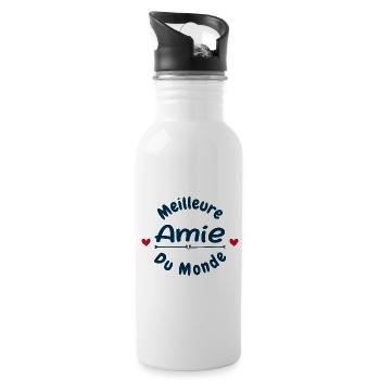 Meilleure Amie du Monde - Gourde avec paille intégrée - blanc - Droite