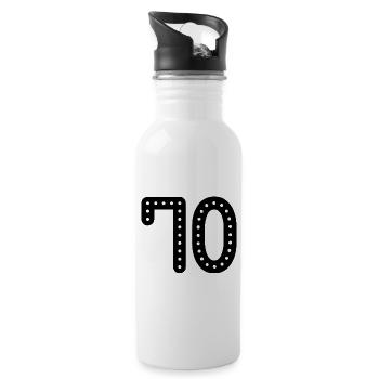 70 JAHRE. 70-jähriges JUBILÄUM. JUBILÄUM 70 JAHRE. 70 - Trinkflasche mit integriertem Trinkhalm - Weiß - Rechts