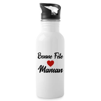 Bonne Fête Maman | fête des mères - Gourde avec paille intégrée - blanc - Droite