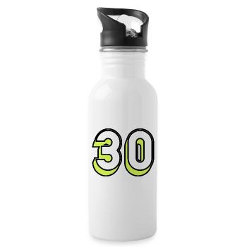 30 ANS. 30e ANNIVERSAIRE. ANNIVERSAIRE 30 ANS. 30 - Gourde avec paille intégrée - blanc - Droite