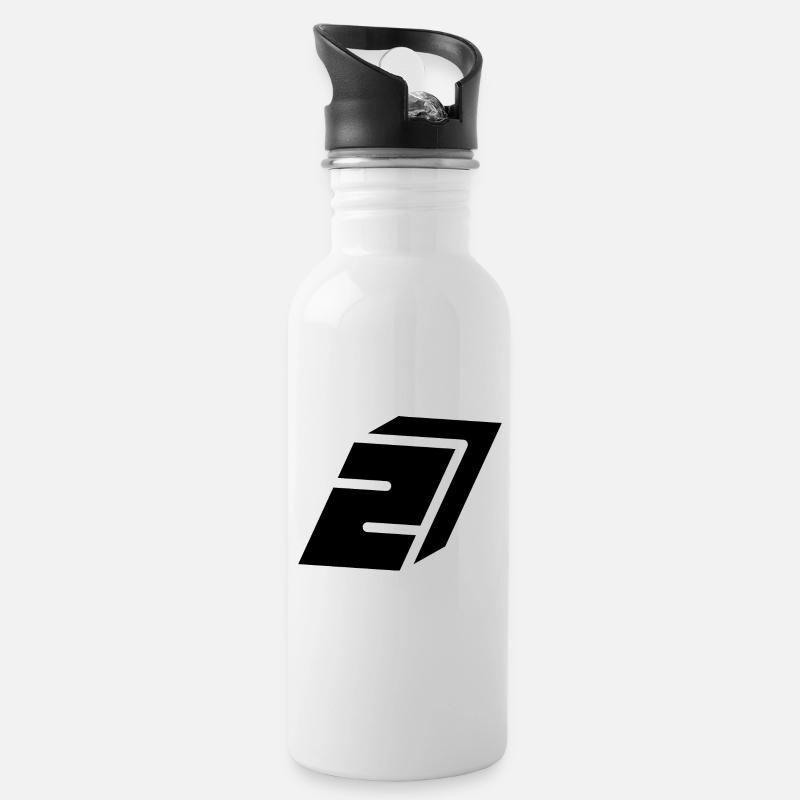 Abstract number 2 - Water bottle with straw - white