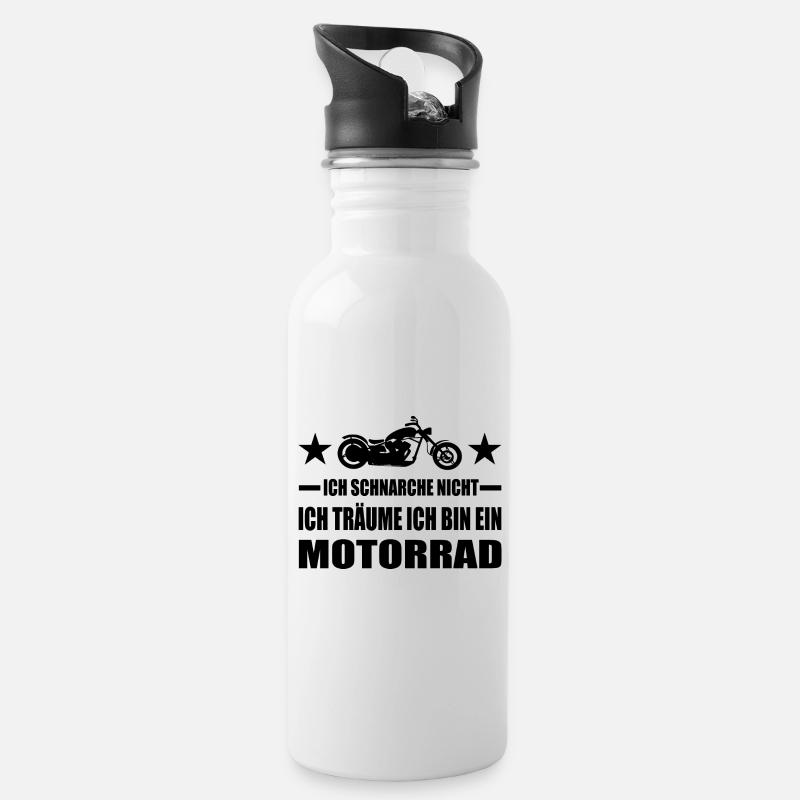 Motorrad - Trinkflasche mit integriertem Trinkhalm - Weiß