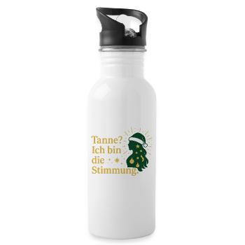 Tanne? Ich bin die Stimmung. - Trinkflasche mit integriertem Trinkhalm - Weiß - Rechts