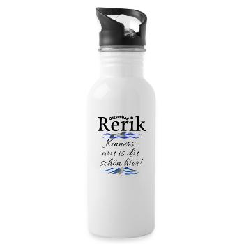 Rerik Ostseebad Spruch Möwe - Trinkflasche mit integriertem Trinkhalm - Weiß - Rechts