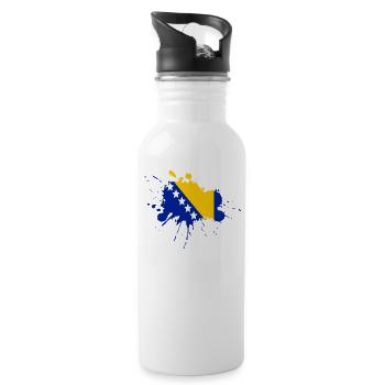 Conception du drapeau de Bosnie - Gourde avec paille intégrée - blanc - Droite