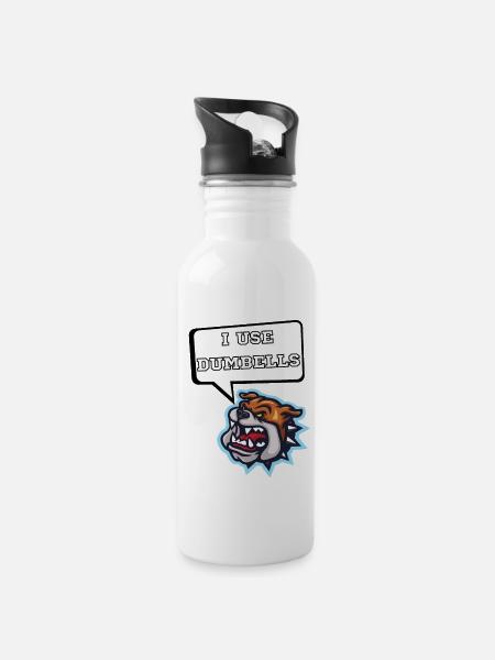 I use dumbells - Water bottle with straw - white