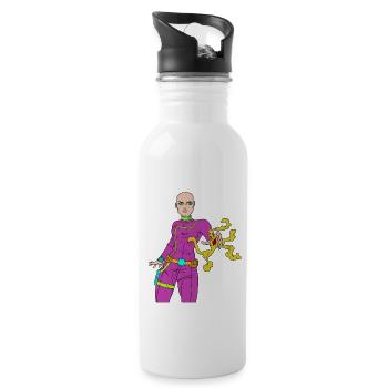 Heldenmädchen - Trinkflasche mit integriertem Trinkhalm - Weiß - Rechts