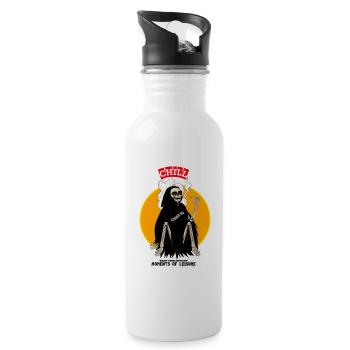 Skeleton cartoon vintage style - Trinkflasche mit integriertem Trinkhalm - Weiß - Rechts