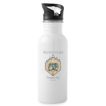 Adventure camping trip travel nature mountains - Trinkflasche mit integriertem Trinkhalm - Weiß - Rechts