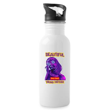 Beautiful young mother Mother Day - Trinkflasche mit integriertem Trinkhalm - Weiß - Rechts