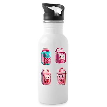 kawaii erdbeere milch karton - Trinkflasche mit integriertem Trinkhalm - Weiß - Rechts