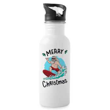 Christmas in July - Water bottle with straw - white - Right