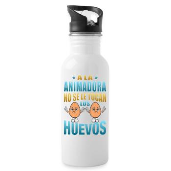 The entertainer does not touch her balls - Water bottle with straw - white - Right
