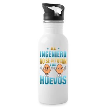 The engineer does not touch his balls - Water bottle with straw - white - Right
