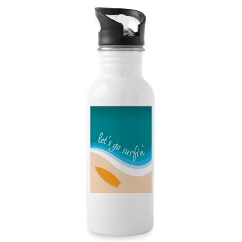 Let’s go surfin' surfing (design angulaire) - Gourde avec paille intégrée - blanc - Droite