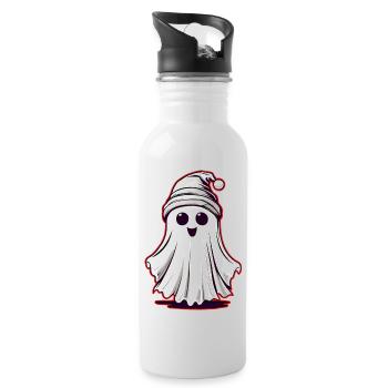 Cute little bogeyman with cap - Water bottle with straw - white - Right