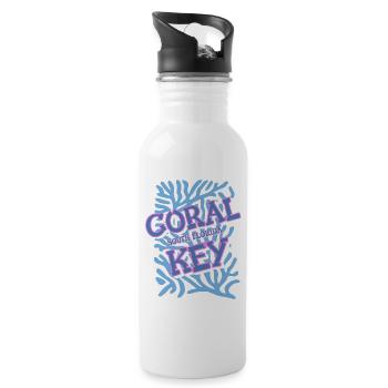 Coral Key, Südflorida - Trinkflasche mit integriertem Trinkhalm - Weiß - Rechts