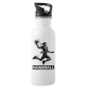 Handball - Gourde avec paille intégrée - blanc - Droite