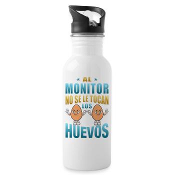 The monitor does not touch its eggs - Water bottle with straw - white - Right