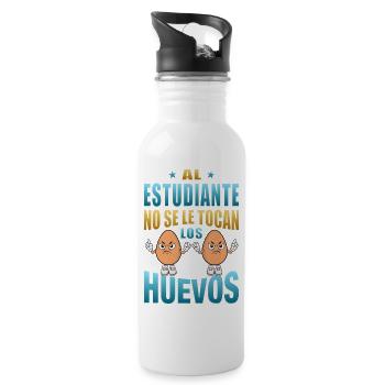 L’élève ne touche pas ses couilles - Gourde avec paille intégrée - blanc - Droite