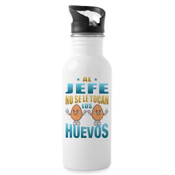 The doesn't touch his balls - Water bottle with straw - white - Right