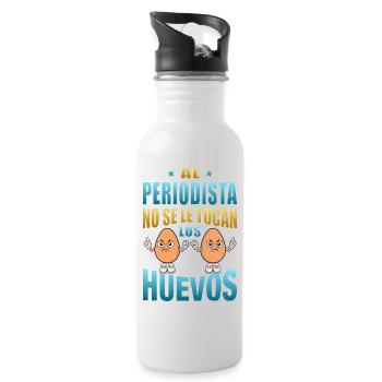 The journalist does not touch his balls - Water bottle with straw - white - Right