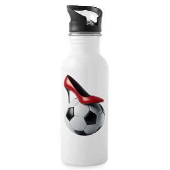 Red pumps and soccer 👠⚽️ ball - Water bottle with straw - white - Right