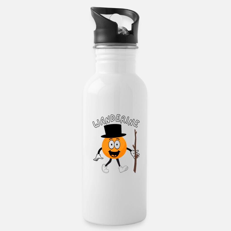 Die Wanderine - Trinkflasche mit integriertem Trinkhalm - Weiß