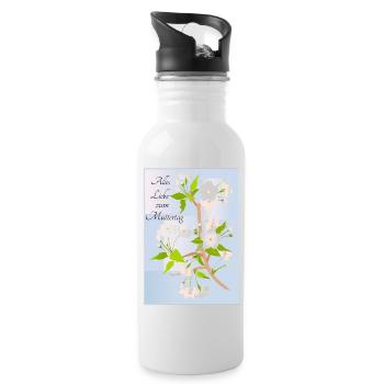 Happy Mother's Day - Water bottle with straw - white - Right
