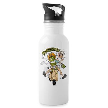 Rumgurken - Trinkflasche mit integriertem Trinkhalm - Weiß - Rechts