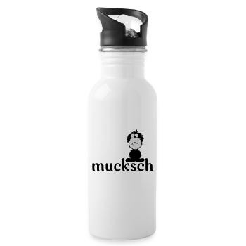 Monster Smuffel ist mucksch - Trinkflasche mit integriertem Trinkhalm - Weiß - Rechts