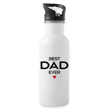 Best Dad Ever - Water bottle with straw - white - Right