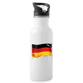 GERMAN FLAG FLAG GERMANY - Water bottle with straw - white - Right