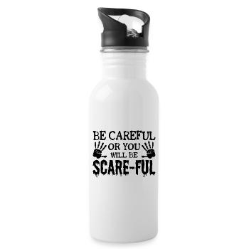 Professional Ghost Hunter Careful Or Scare-ful - Water bottle with straw - white - Right