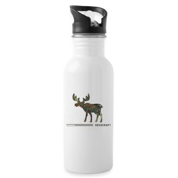 bushcraft carmoflage wildcamping survival wild - Trinkflasche mit integriertem Trinkhalm - Weiß - Rechts