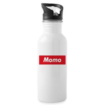 Momo red stripe - Water bottle with straw - white - Right