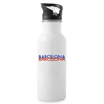 Barcelona - Trinkflasche mit integriertem Trinkhalm - Weiß - Rechts