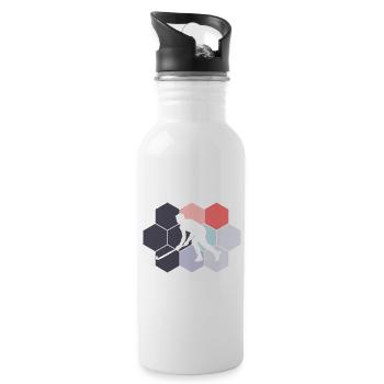 Field Hockey Abstract Field Hockey Player Hockey - Water bottle with straw - white - Right