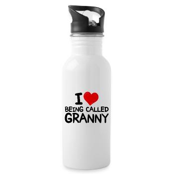Funny idea for Grannies I love being called Granny - Water bottle with straw - white - Right