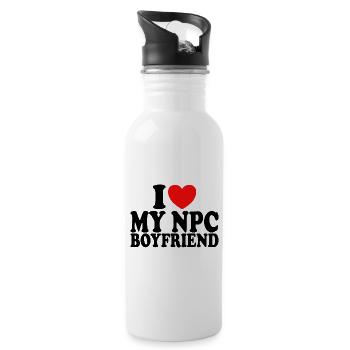Ich liebe meinen Freund NPC-Humor Ich liebe meinen Freund - Trinkflasche mit integriertem Trinkhalm - Weiß - Rechts
