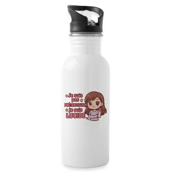 Je suis pas prétentieuse – kawaii fille lucide - Gourde avec paille intégrée - blanc - Droite