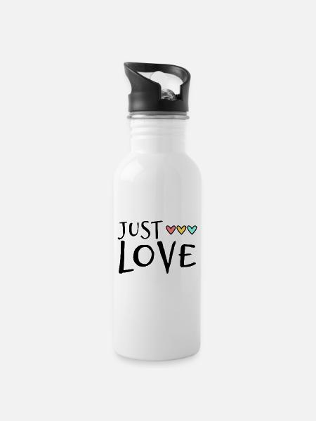EINFACH LIEBEN. GERADE VERHEIRATET. ES LEBE DIE MARYS. JUNGGESELLINNENABSCHIED - Trinkflasche mit integriertem Trinkhalm - Weiß