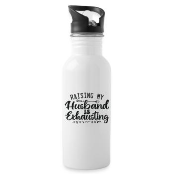 Raising My Husband Is Exhausting - Gourde avec paille intégrée - blanc - Droite