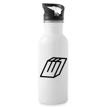 Gliederungsbuchstabe W - Trinkflasche mit integriertem Trinkhalm - Weiß - Rechts