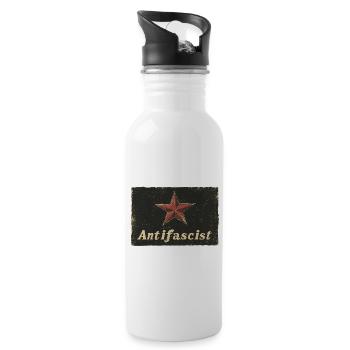 Étoile rouge antifasciste - Gourde avec paille intégrée - blanc - Droite